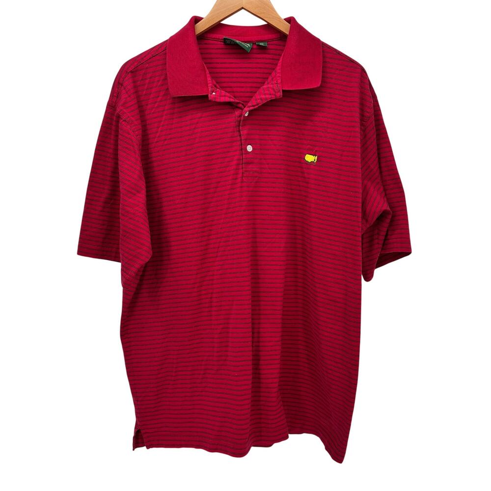 Amen Corner Polo Shirt Mens XL Red Blue Stripe MASTERS Short Sleeve Pima‎ Cotton